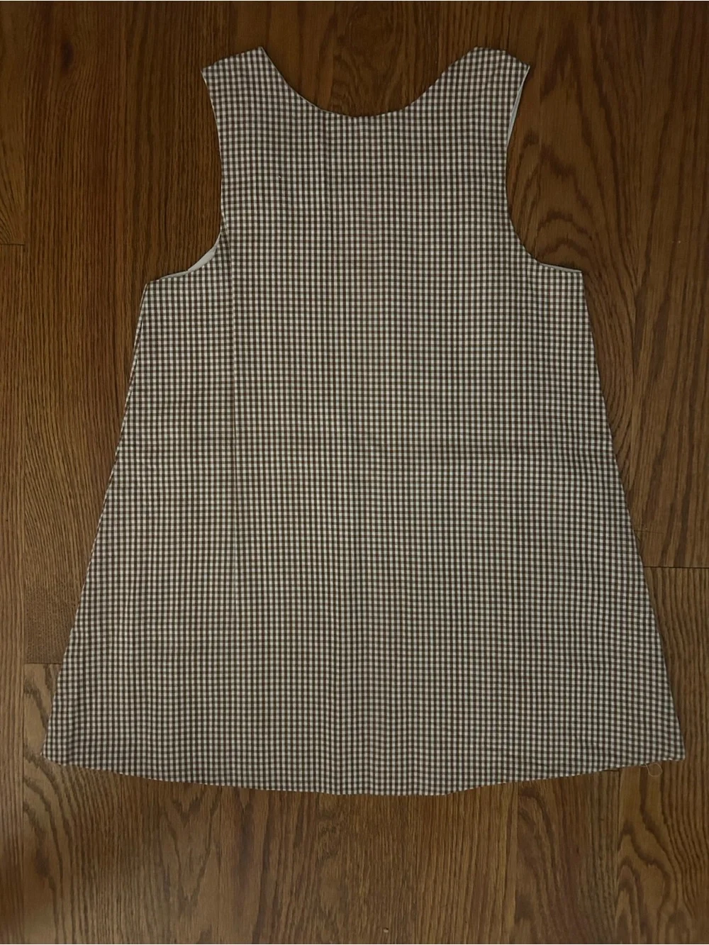 Girl’s Brown Check Pinafore Dress - Brown